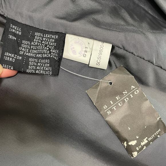 VTG Womens Neiman Marcus Leather Coat Jacket L Black Faux Fur Lined Capsule - Picture 10 of 16